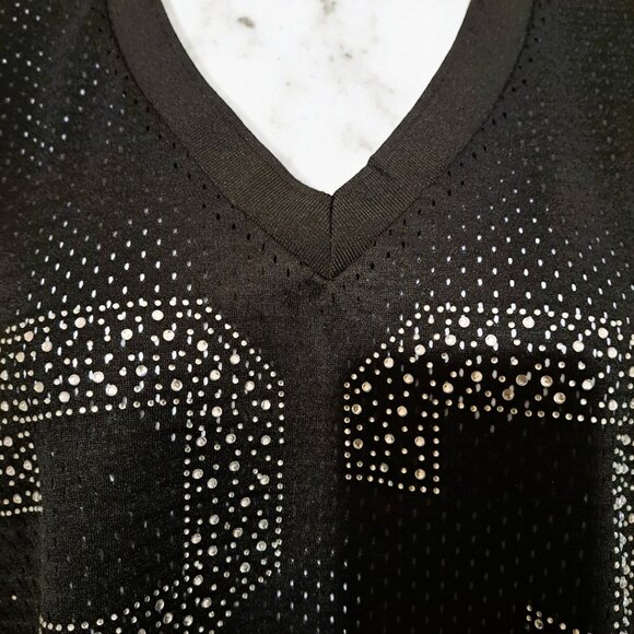 Like an Angel Size 1X, Short Sleeves Black 23 Rhinestone Jersey NWT - Picture 3 of 14